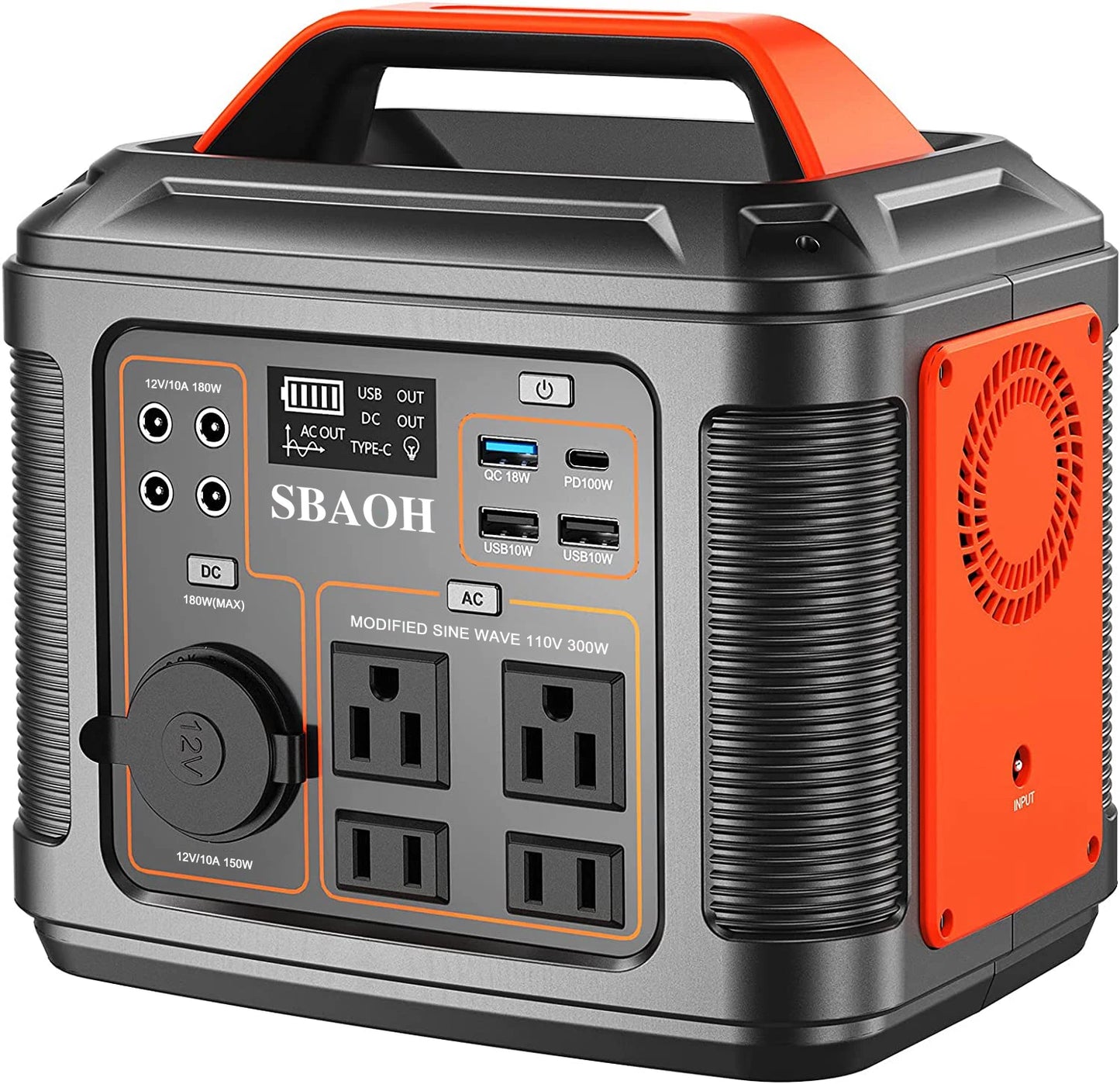 SBAOH Portable Power Station 300W 296Wh Solar Generator - Wellness Outdoor Gear