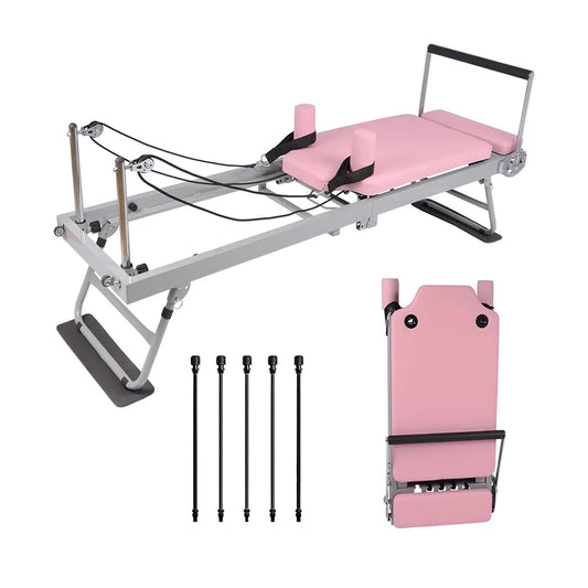 HiMISSHign Pilates Reformer Machine Foldable Home Gym Equipment