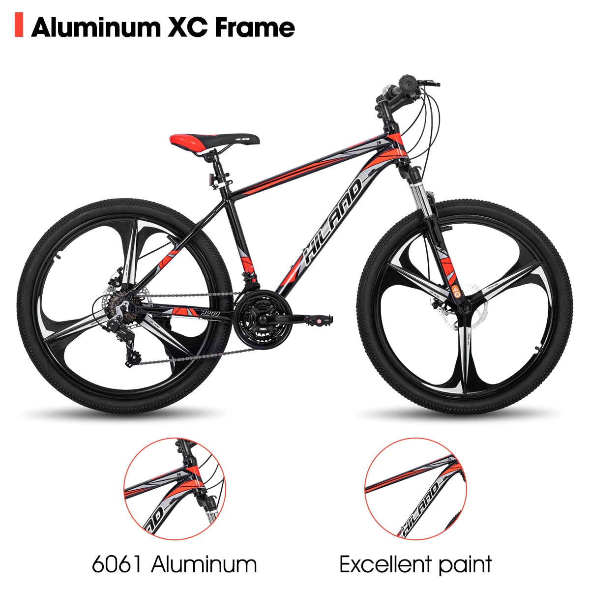Hiland Mountain Bike with Shimano 21 Speed Drivetrain and Disc Brakes for Men and Women - Wellness Outdoor Gear
