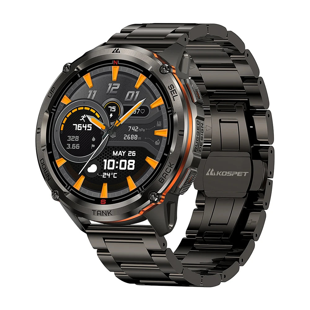 KOSPET Tank T3 Ultra GPS Smart Watch for Men with Compass and Altimeter 5ATM Waterproof - Wellness Outdoor Gear