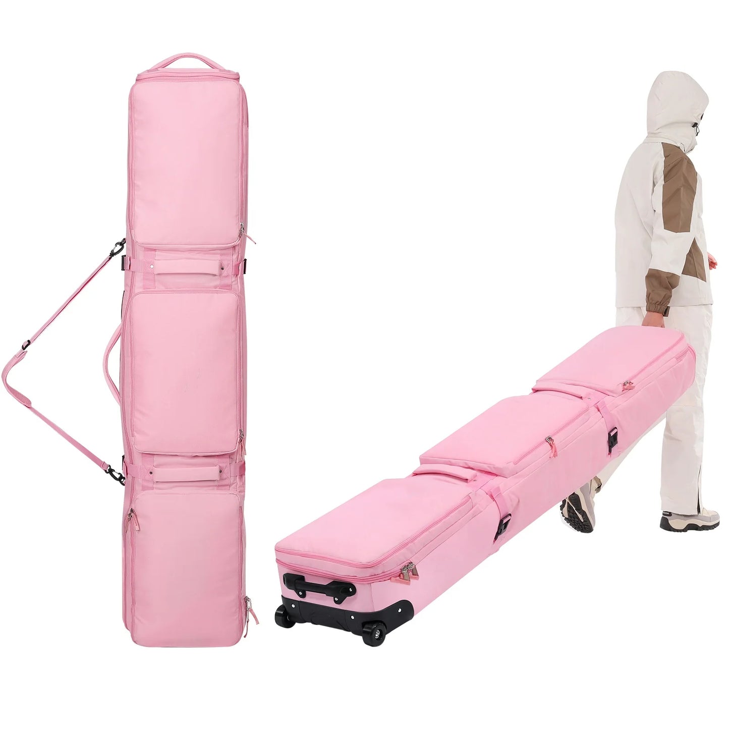 Warmounts Ski Bag With Rolling Wheels Waterproof Storage - Wellness Outdoor Gear