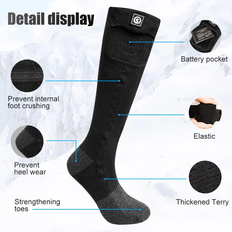 Snow Deer Winter Heated Socks Rechargeable Battery Foot Warmer