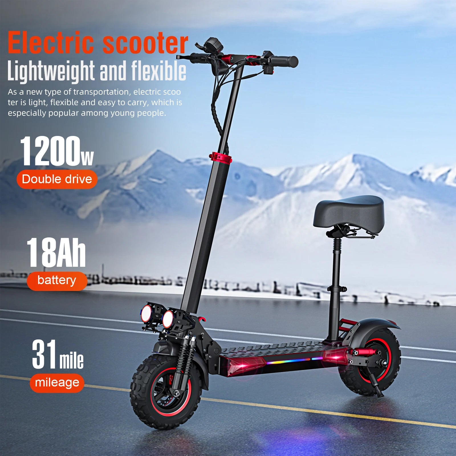 E-Scooter J11MAX Foldable Waterproof Electric Scooter with 11 Inch Off-Road Tires - Wellness Outdoor Gear
