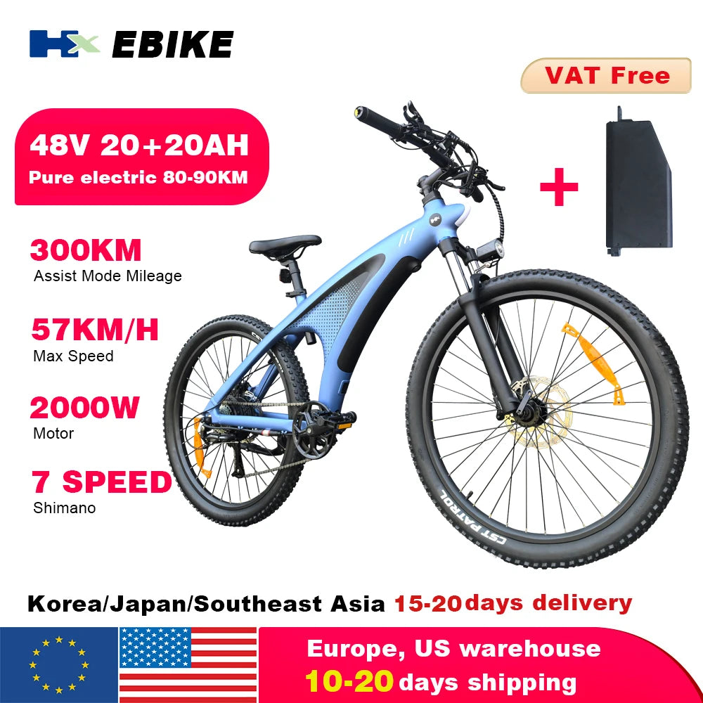 HX Q5 Electric Mountain Bike 2000W 48V 20Ah Off Road - Wellness Outdoor Gear