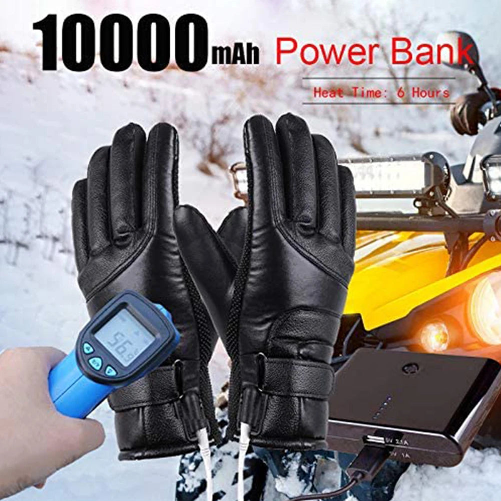USB 5V Electric HeatedThermalGloves for Motorcycle Winter Weatherproof Touchscreen - Wellness Outdoor Gear