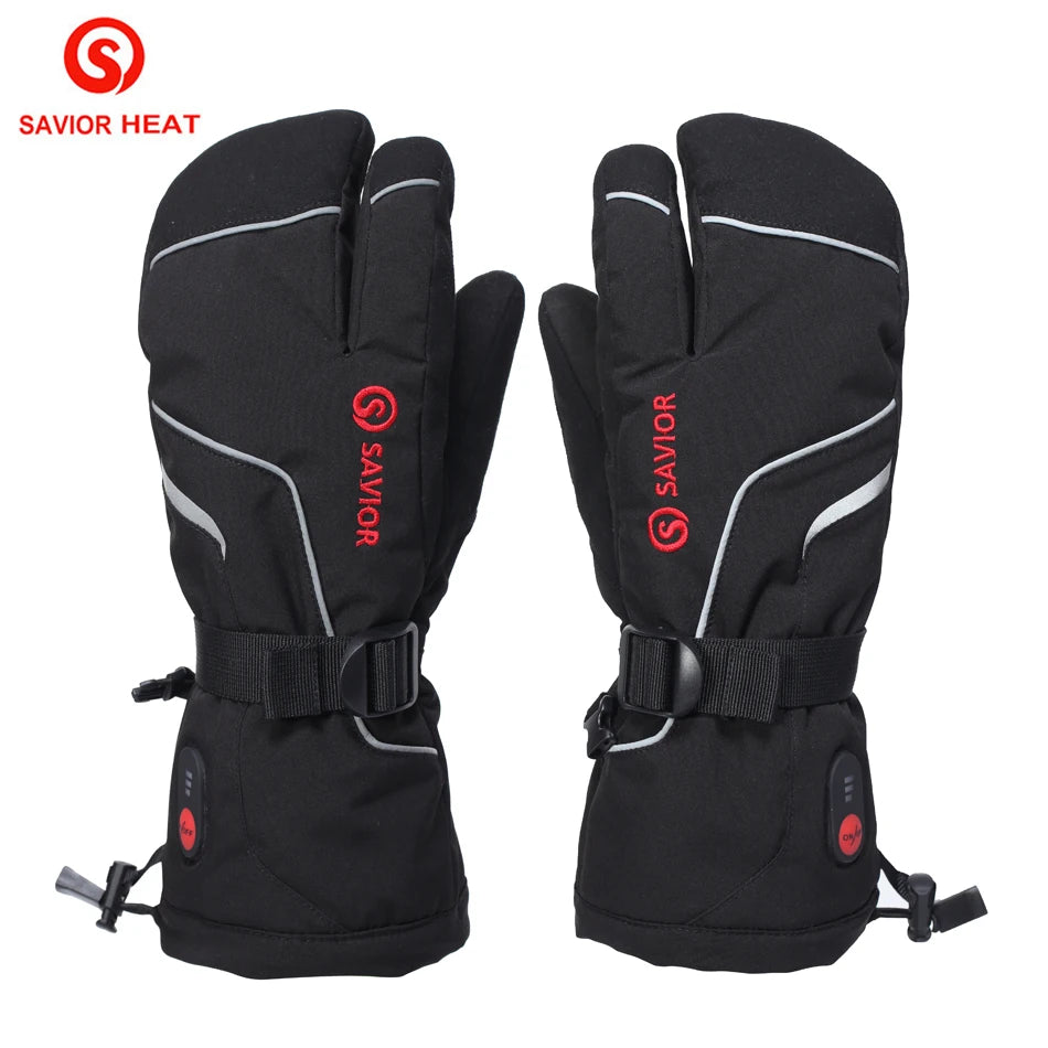 Savior Heat Heated Mittens Ski Gloves With Rechargeable Battery