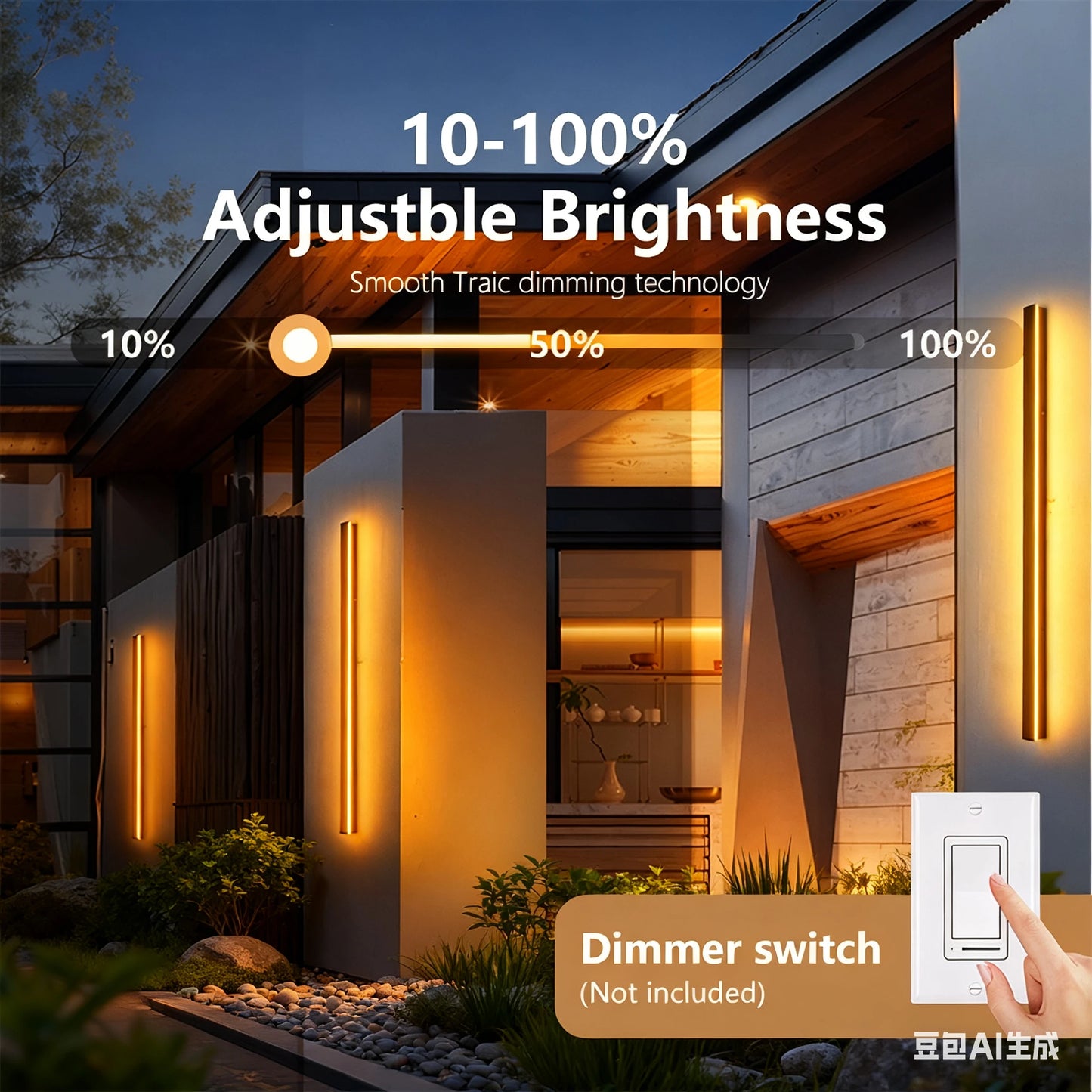 IISINUO Outdoor Wall Light Triac Dimming IP67 Stainless Steel