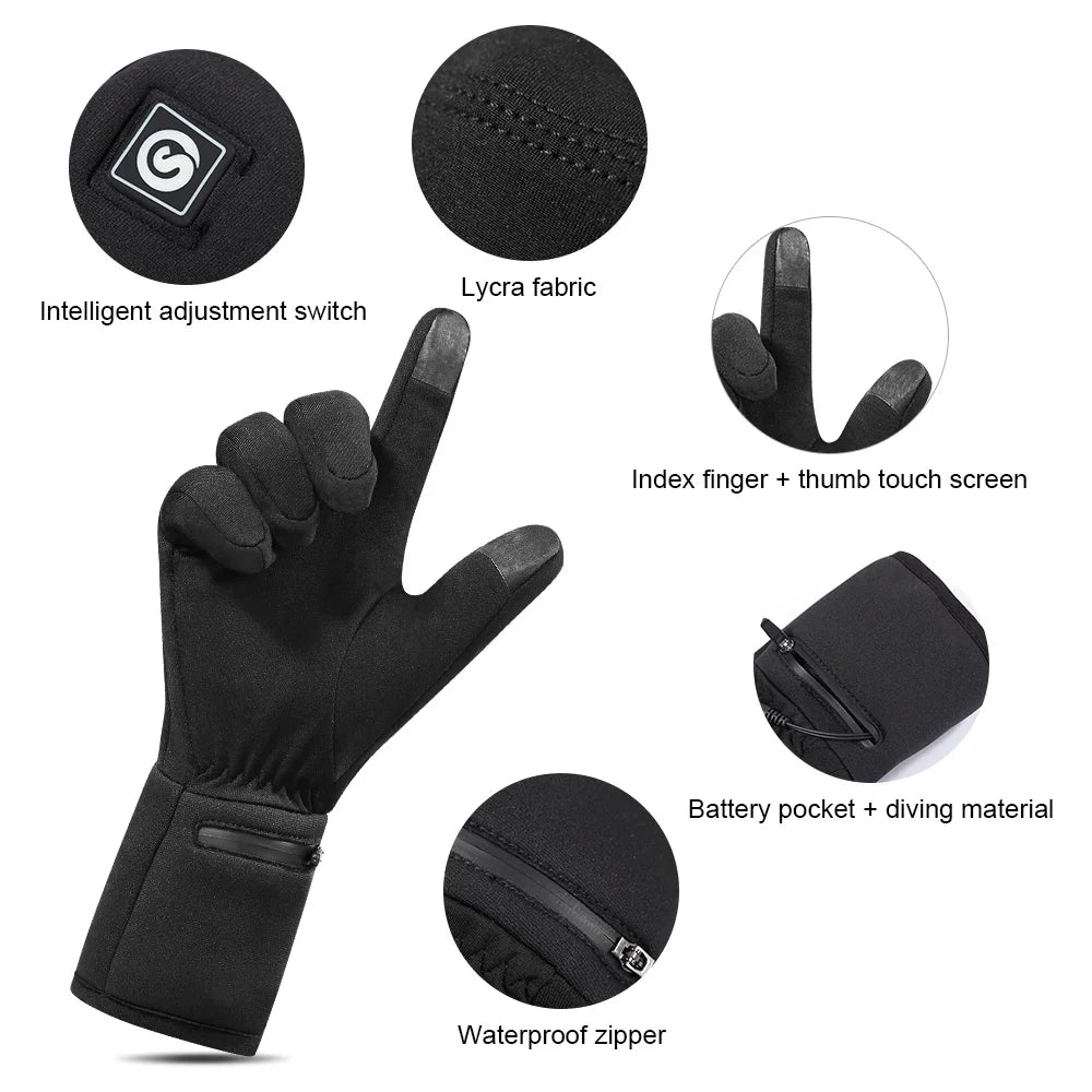 Savior Winter Heated Gloves Goatskin Leather 3 Gears - Wellness Outdoor Gear