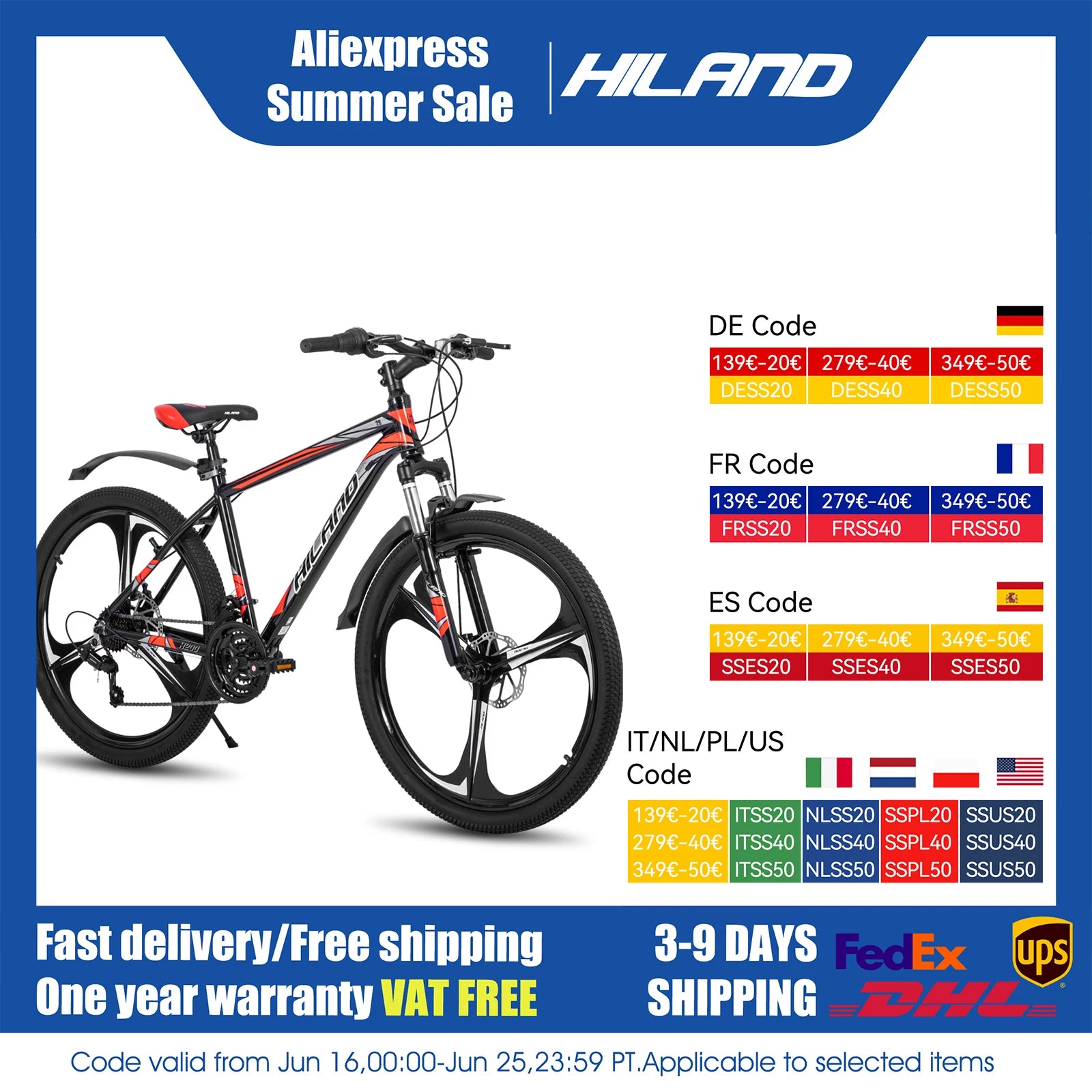 Hiland Mountain Bike with Shimano 21 Speed Drivetrain and Disc Brakes for Men and Women - Wellness Outdoor Gear
