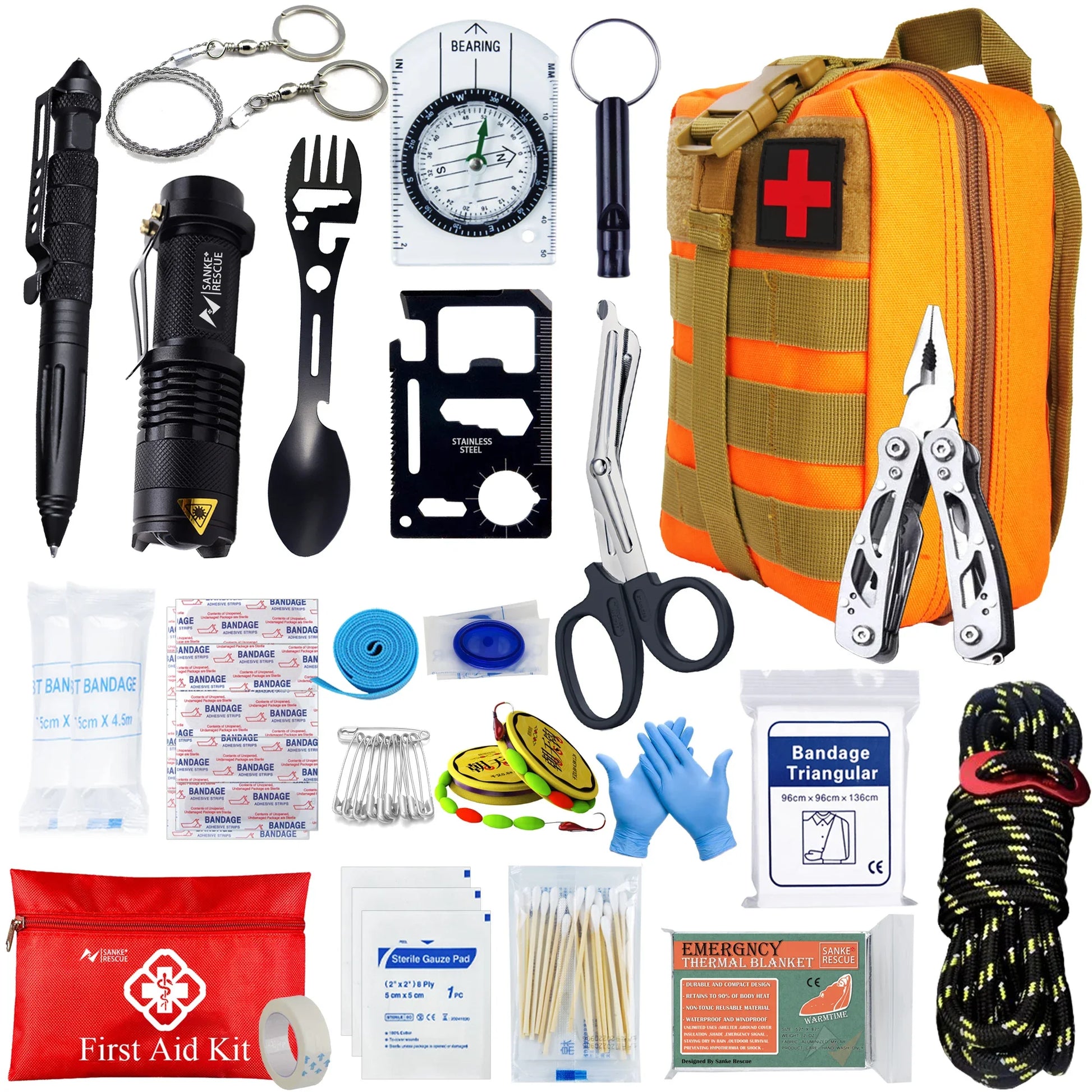 Tactical First Aid Kit Emergency Survival Kit Medical Bag EDC Pouch for Camping and Car - Wellness Outdoor Gear
