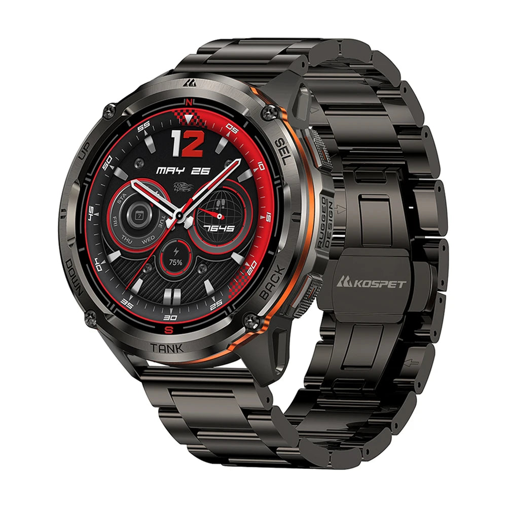 KOSPET Tank T3 Ultra GPS Smart Watch for Men with Compass and Altimeter 5ATM Waterproof - Wellness Outdoor Gear