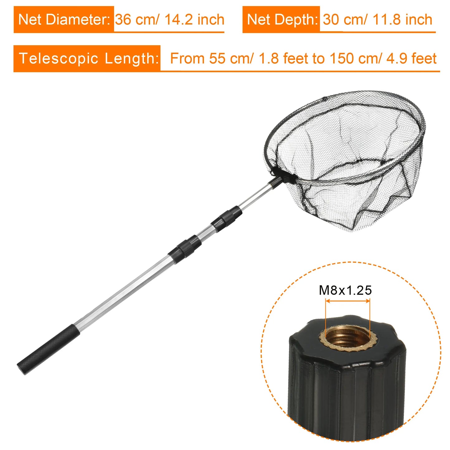 UXCELL Folding Fishing Net With Telescopic Aluminum Pole - Wellness Outdoor Gear