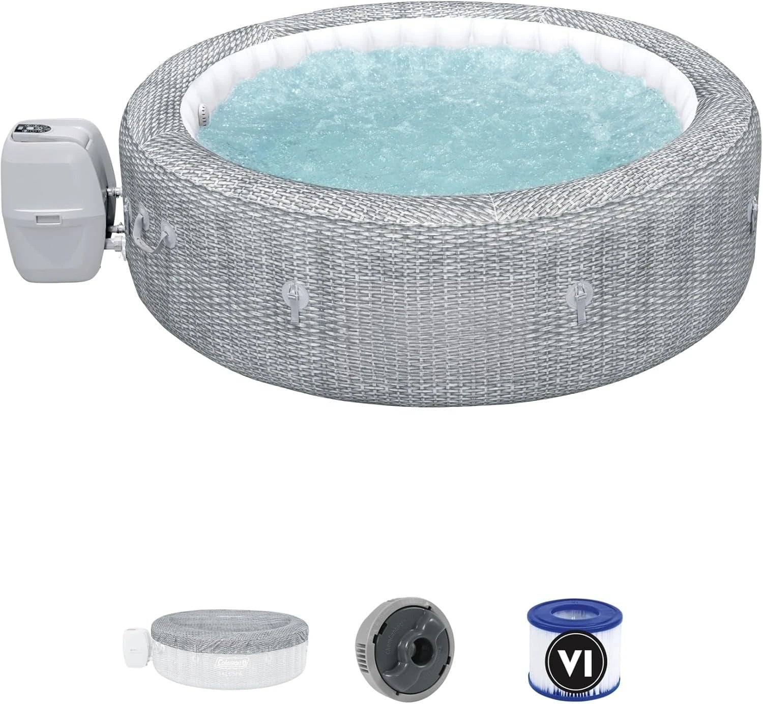 SaluSpa Sicily AirJet 7 Person Inflatable Hot Tub with 180 AirJets and Insulated Cover Gray - Wellness Outdoor Gear