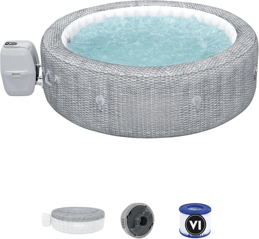 SaluSpa Sicily AirJet 7 Person Inflatable Hot Tub with 180 AirJets and Insulated Cover Gray - Wellness Outdoor Gear