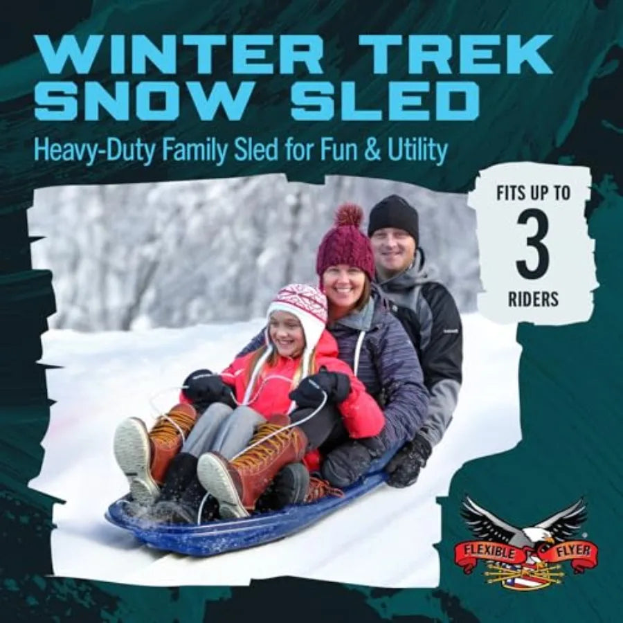 XMSJ Winter Trek Heavy Duty Plastic Toboggan Sled For Snow