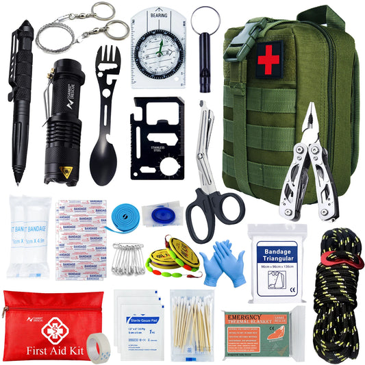 Tactical First Aid Kit Emergency Survival Kit Medical Bag EDC Pouch for Camping and Car - Wellness Outdoor Gear