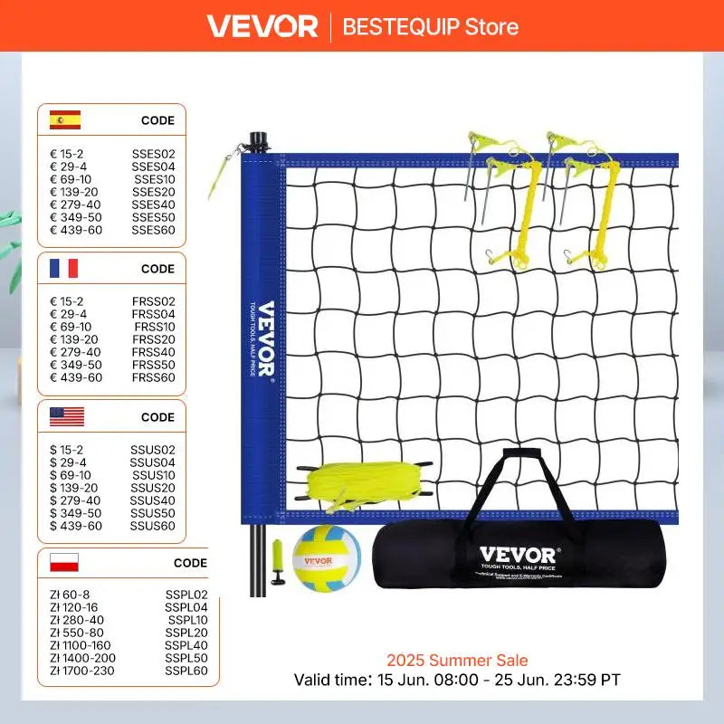 Portable Adjustable Volleyball Net System with Steel Poles and Carrying Bag for Outdoor Fun - Wellness Outdoor Gear