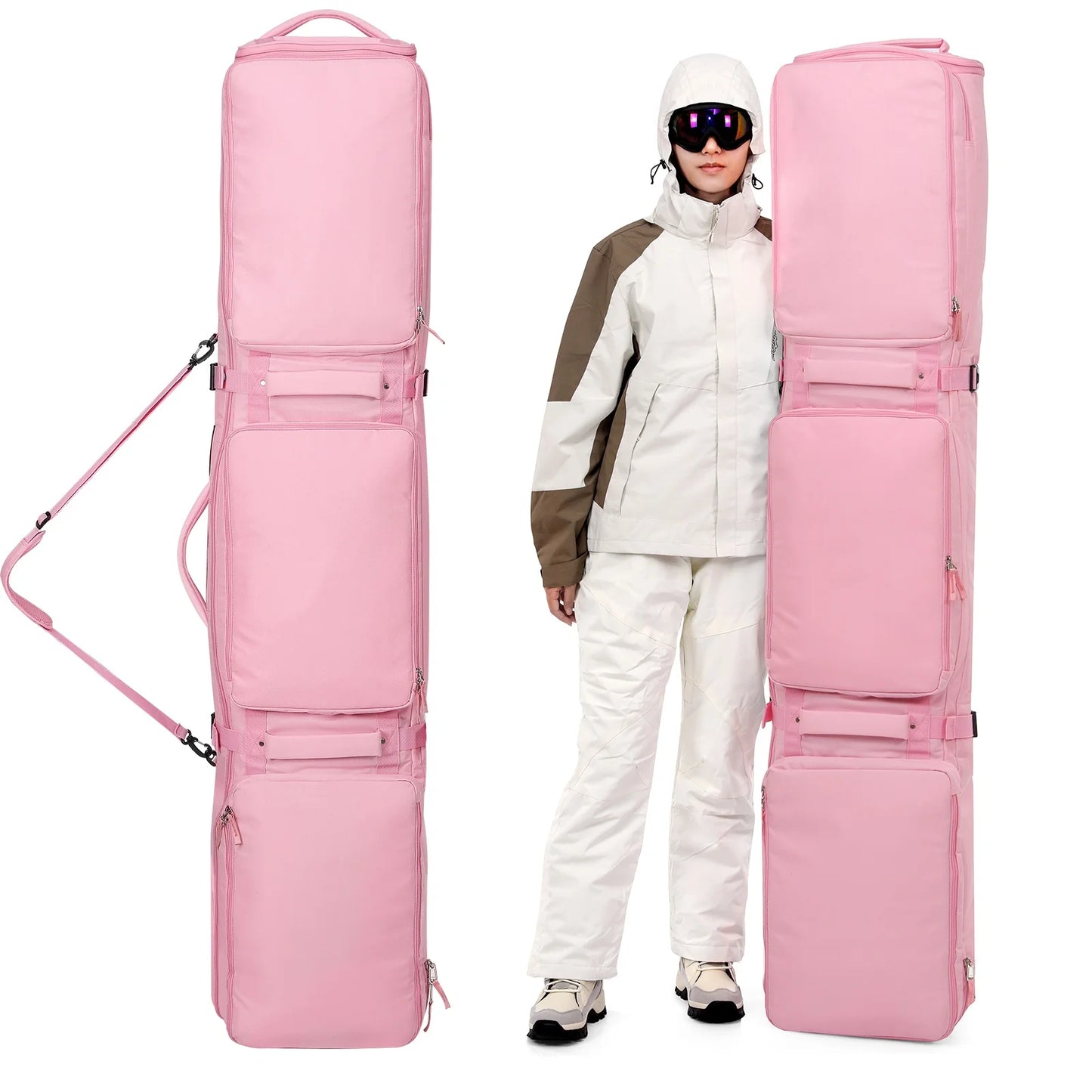 Warmounts Ski Bag With Rolling Wheels Waterproof Storage - Wellness Outdoor Gear
