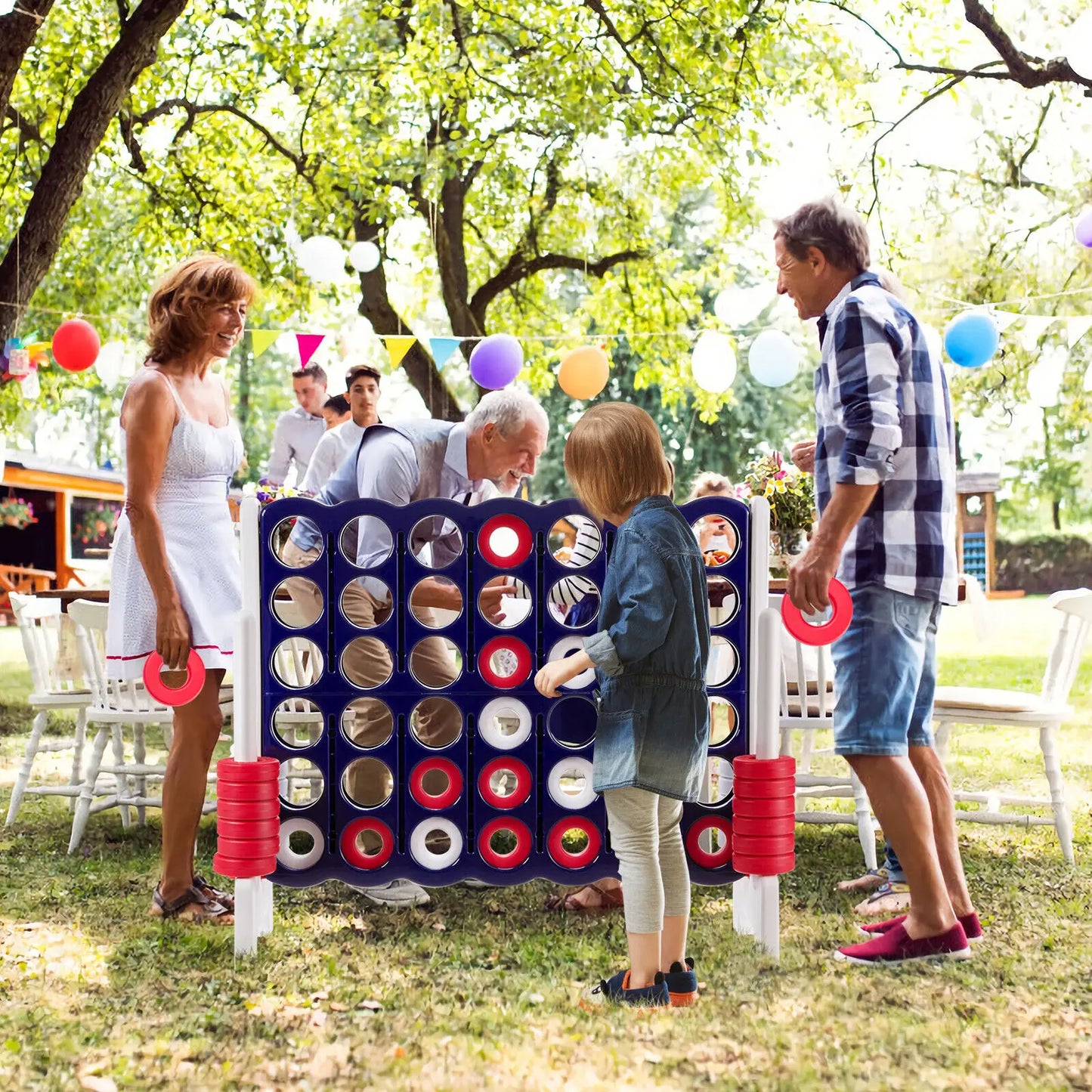 Costway Giant 4 In A Row Connect Game for Indoor Outdoor Family Fun with Carrying Bag - Wellness Outdoor Gear