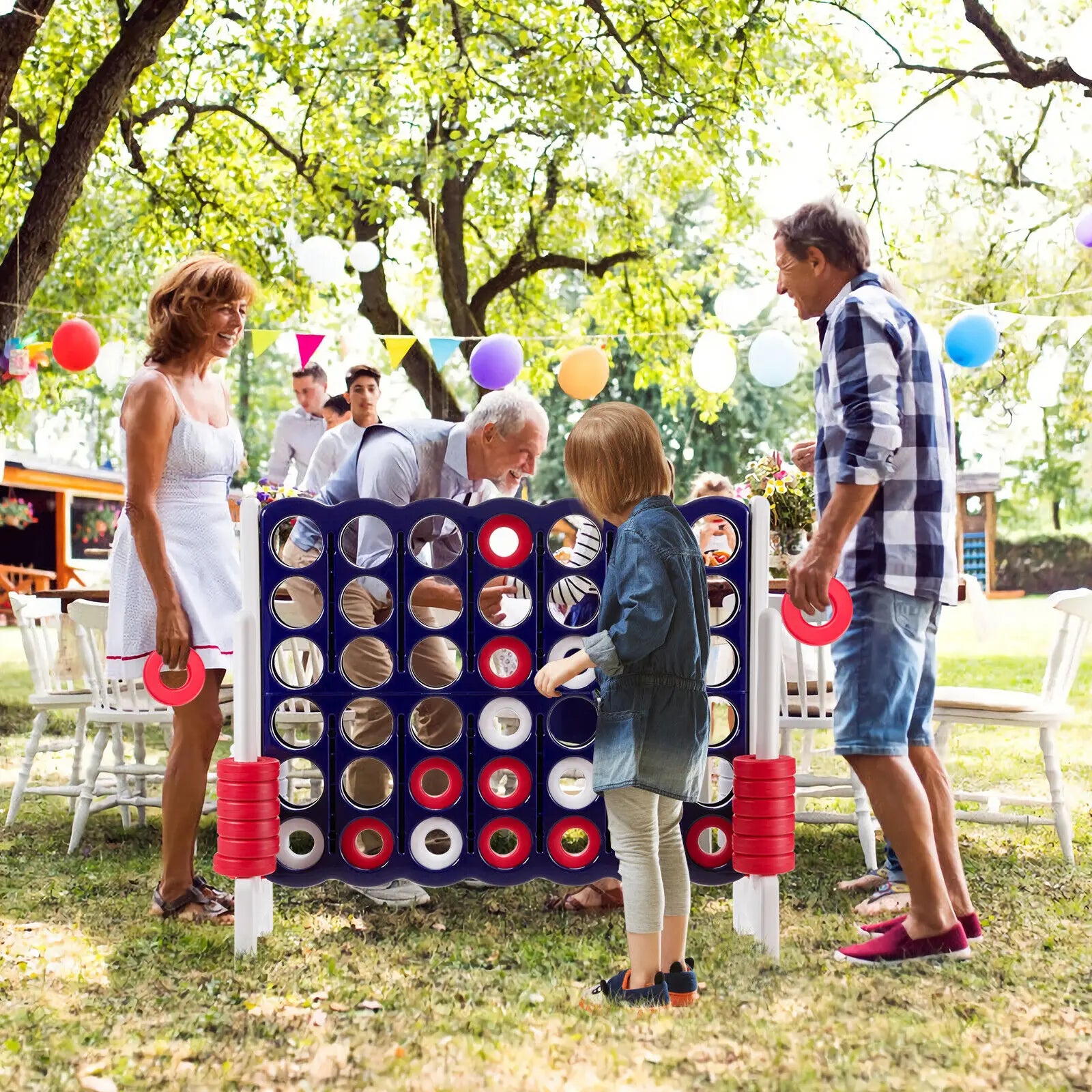 Costway Giant 4 In A Row Connect Game for Indoor Outdoor Family Fun with Carrying Bag - Wellness Outdoor Gear
