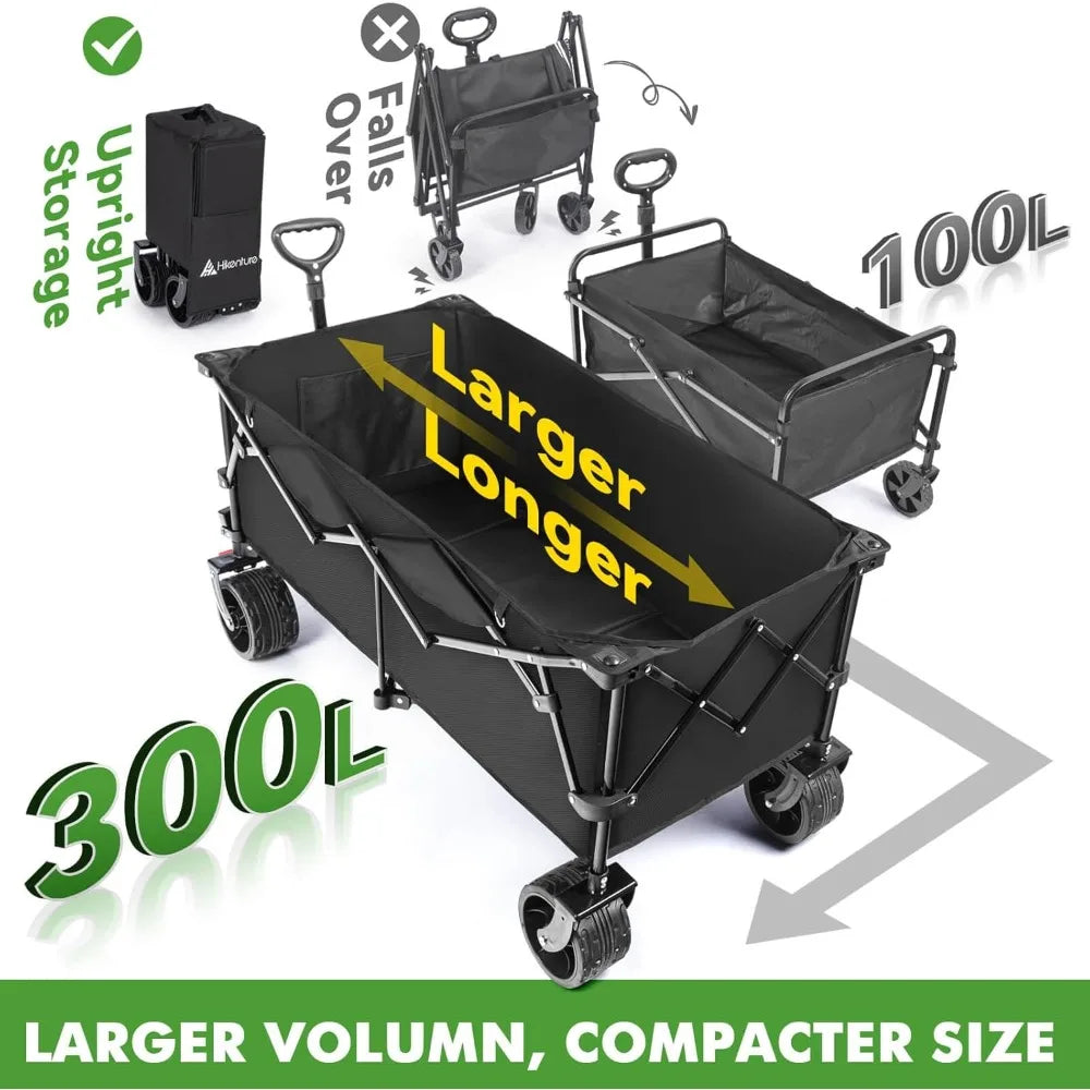 Extended Collapsible Wagon 500 LBS Heavy Duty Beach Cart - Wellness Outdoor Gear