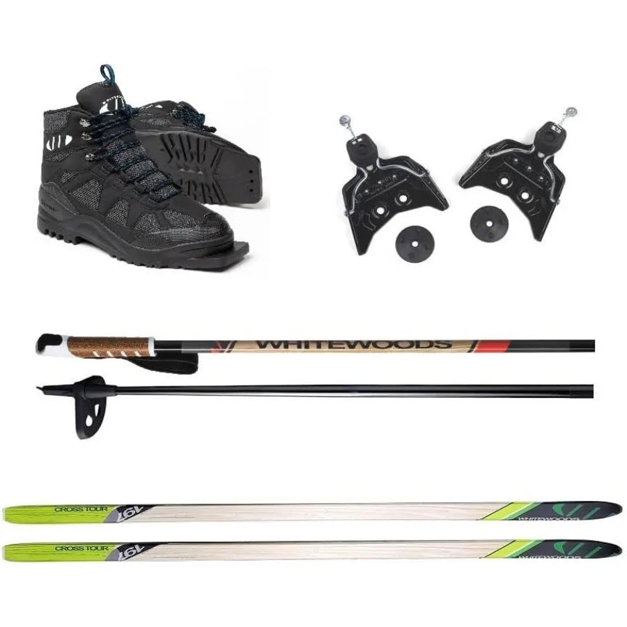 XMSJ Cross Country Ski Package Boots Bindings Poles Skis