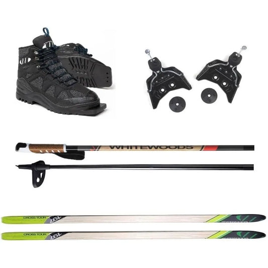 XMSJ Cross Country Ski Package Boots Bindings Poles Skis
