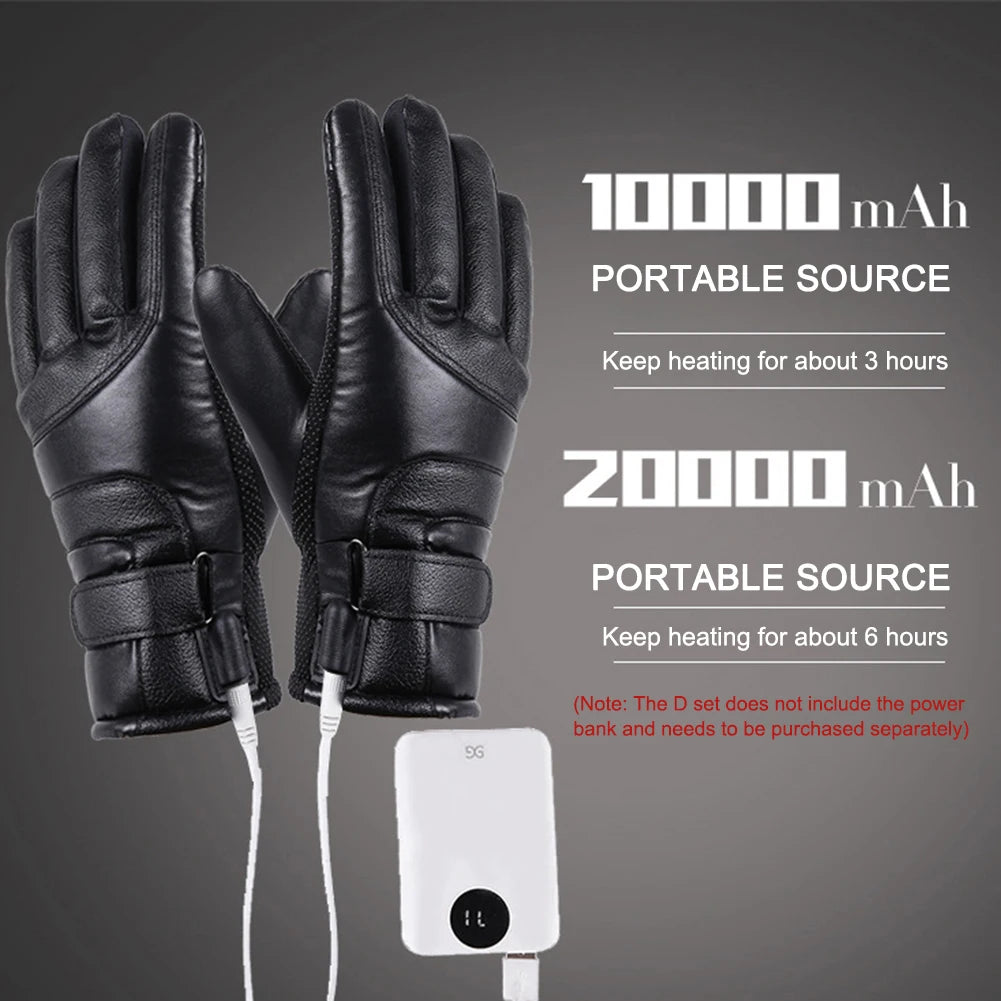USB 5V Electric HeatedThermalGloves for Motorcycle Winter Weatherproof Touchscreen - Wellness Outdoor Gear