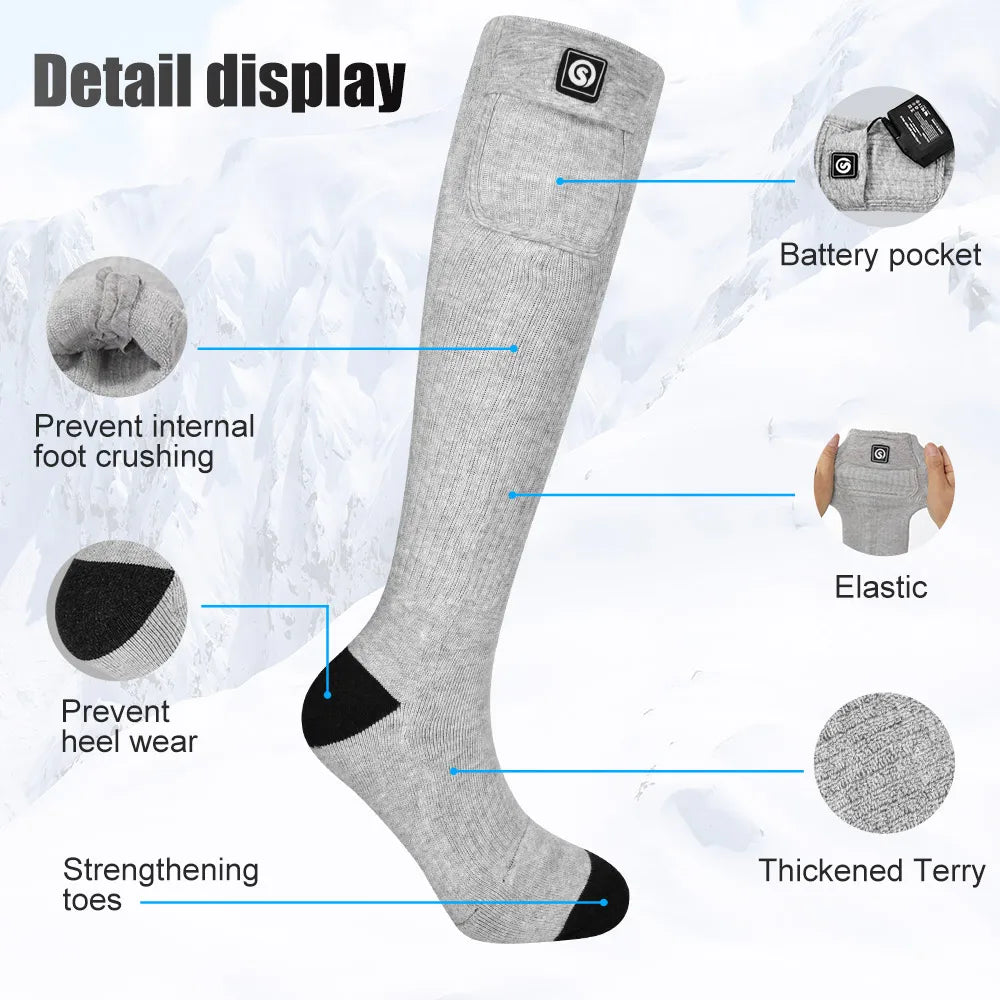 Savior Heat Battery Electric Heated Socks for Men and Women Winter Sports Rechargeable Warmth - Wellness Outdoor Gear