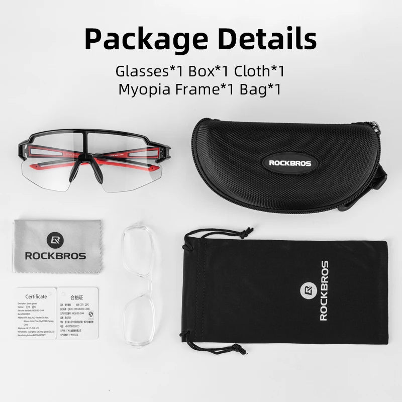 Rockbros Photochromic Polarized Cycling Glasses UV400 - Wellness Outdoor Gear