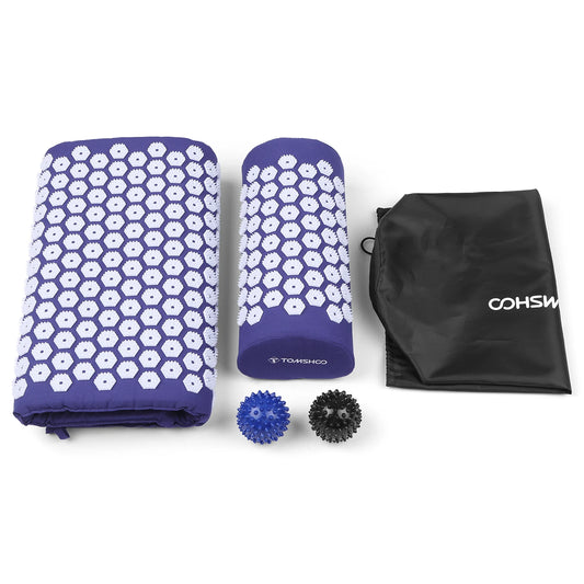 Acupressure Mat and Pillow Massage Set for Stress Relief and Muscle Relaxation - Wellness Outdoor Gear