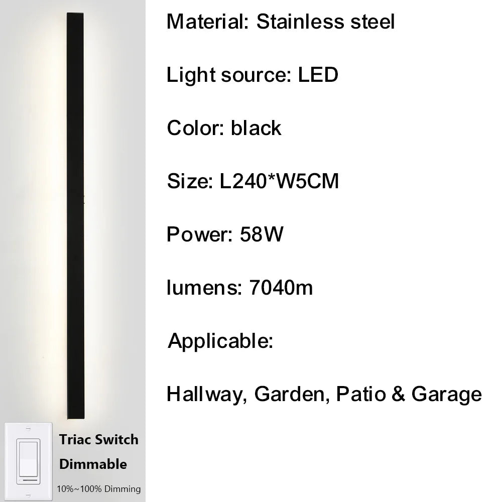 IISINUO Outdoor Wall Light Triac Dimming IP67 Stainless Steel