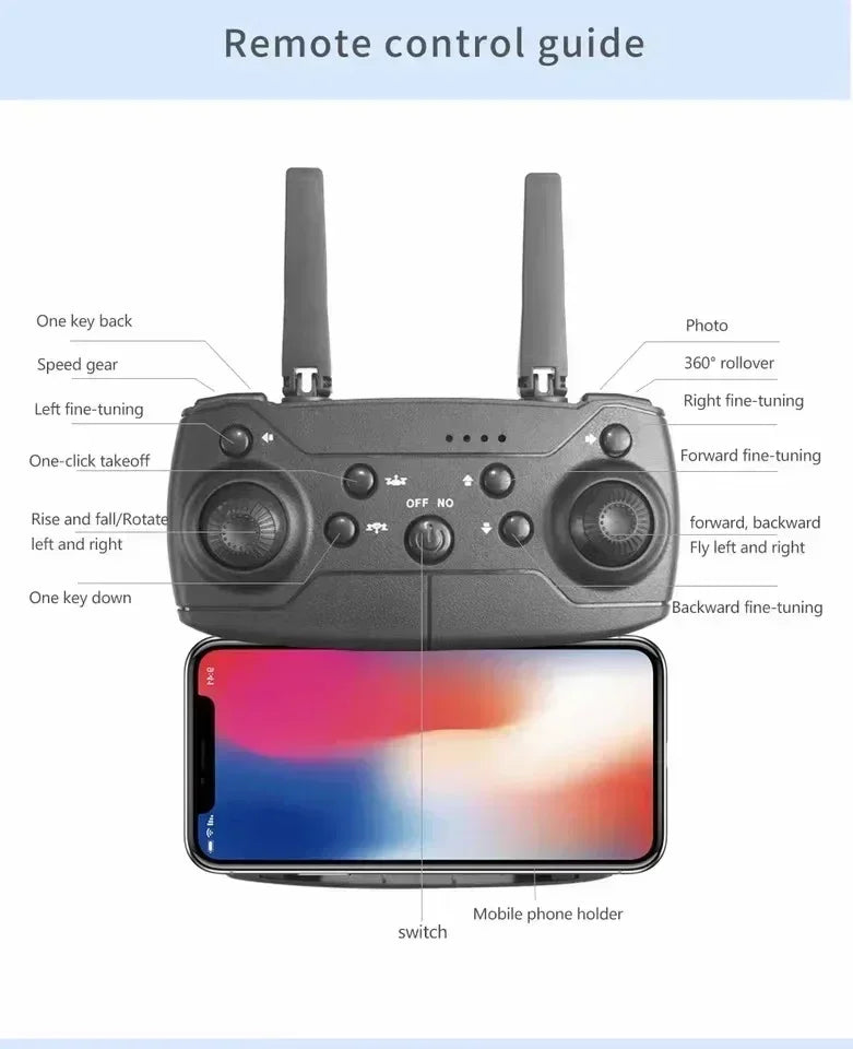 E88Pro 4K RC Drone With 1080P Dual HD Camera And 3 Batteries For Aerial Photography - Wellness Outdoor Gear