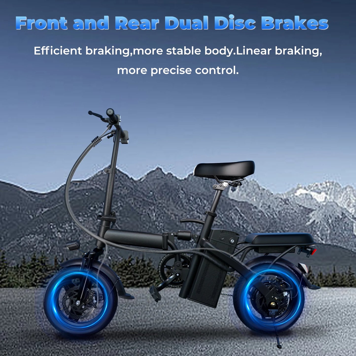 Lelekuai 500W Folding Electric Bike 20 MPH 48V Battery - Wellness Outdoor Gear