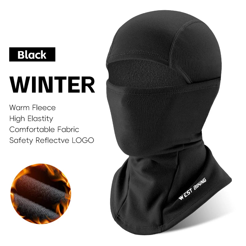 West Biking Windproof Winter Fleece Cycling Cap Balaclava Neck Warmer