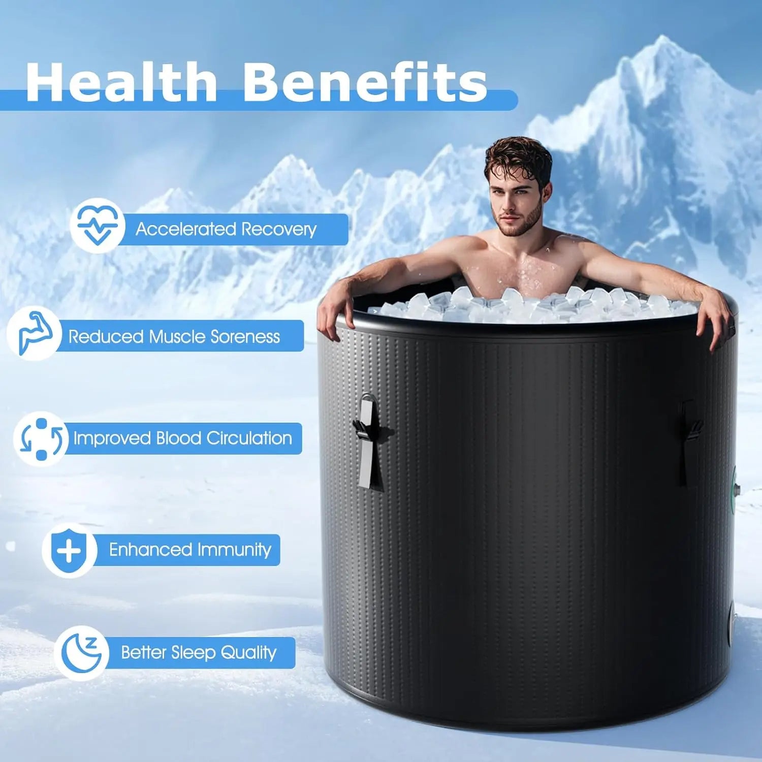 Hign-concerned Ice Bath Tub Inflatable Cold Plunge With Lid - Wellness Outdoor Gear