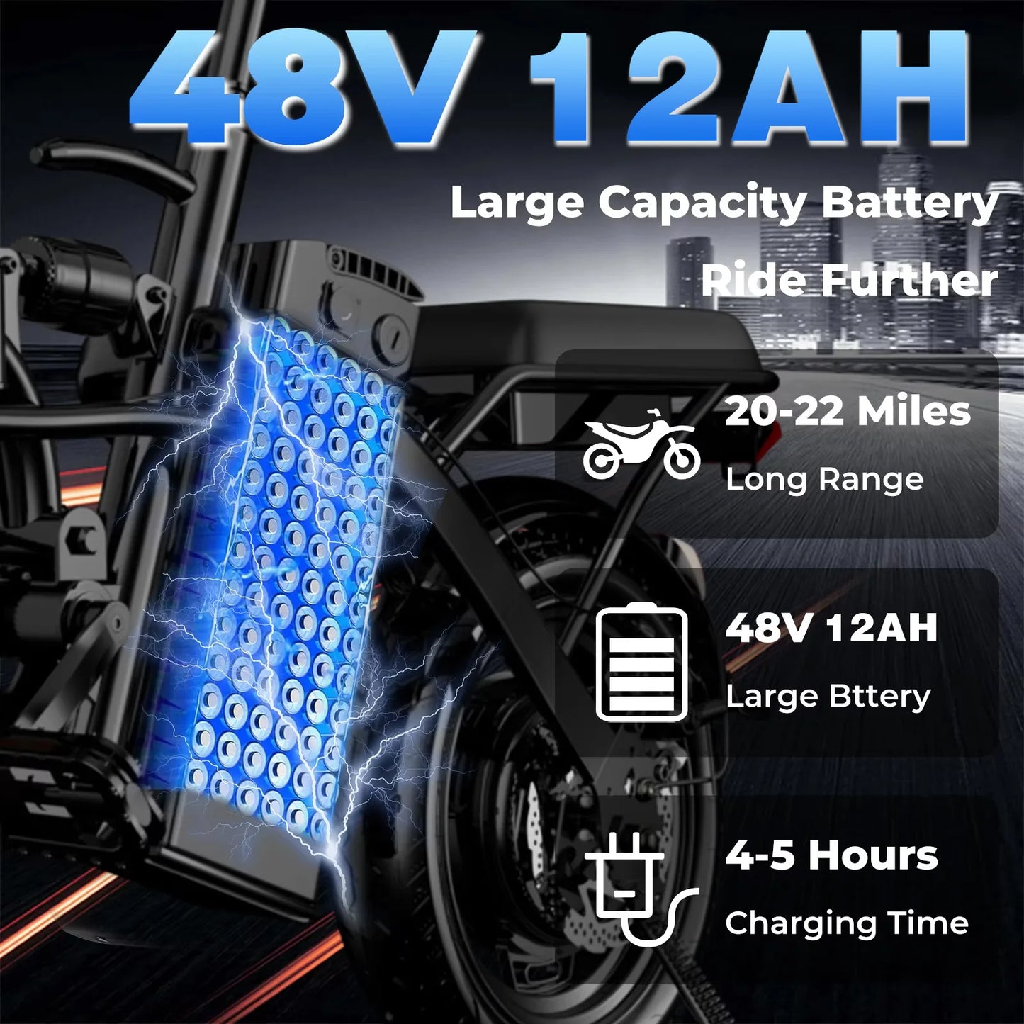 Lelekuai 500W Folding Electric Bike 20 MPH 48V Battery - Wellness Outdoor Gear