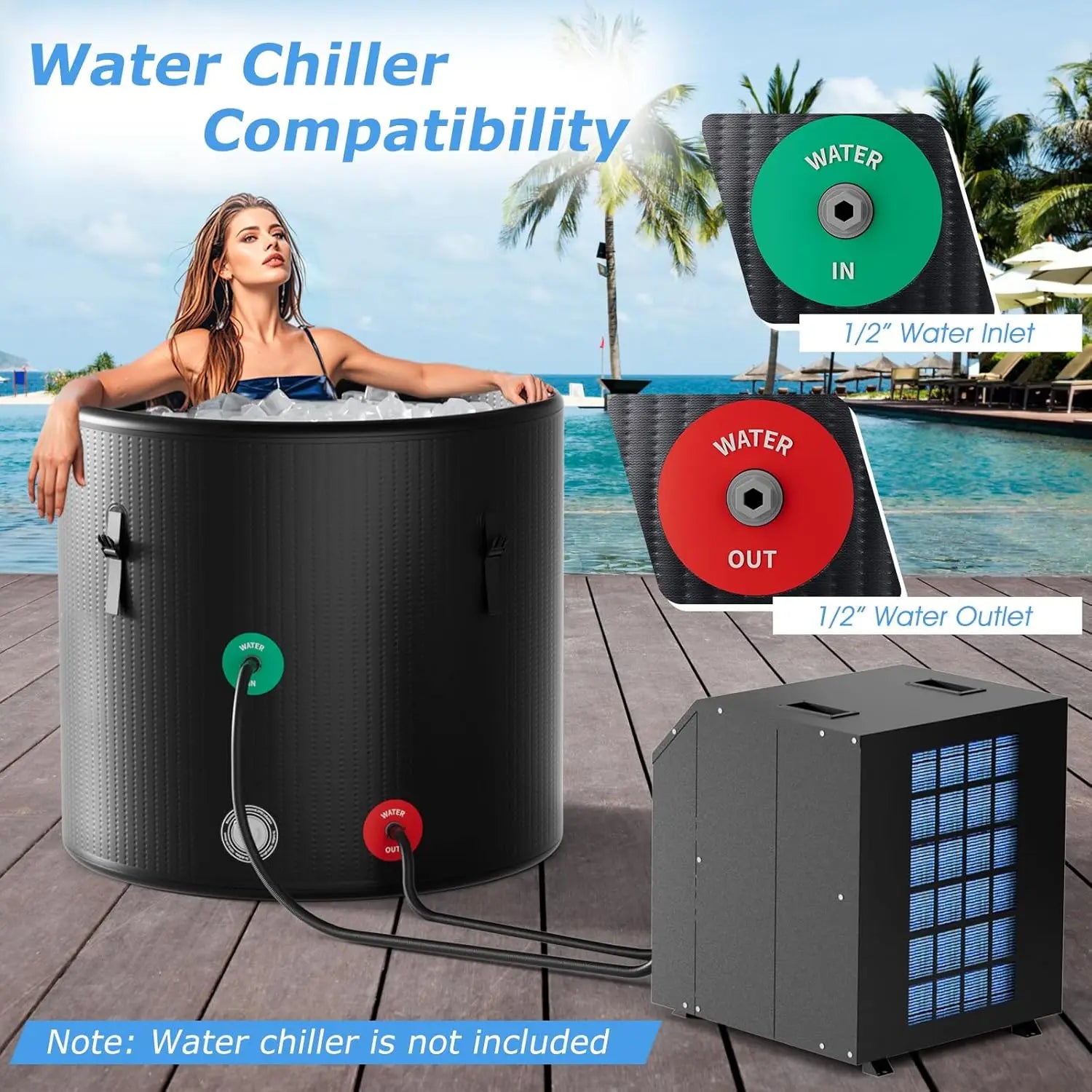 Hign-concerned Ice Bath Tub Inflatable Cold Plunge With Lid - Wellness Outdoor Gear