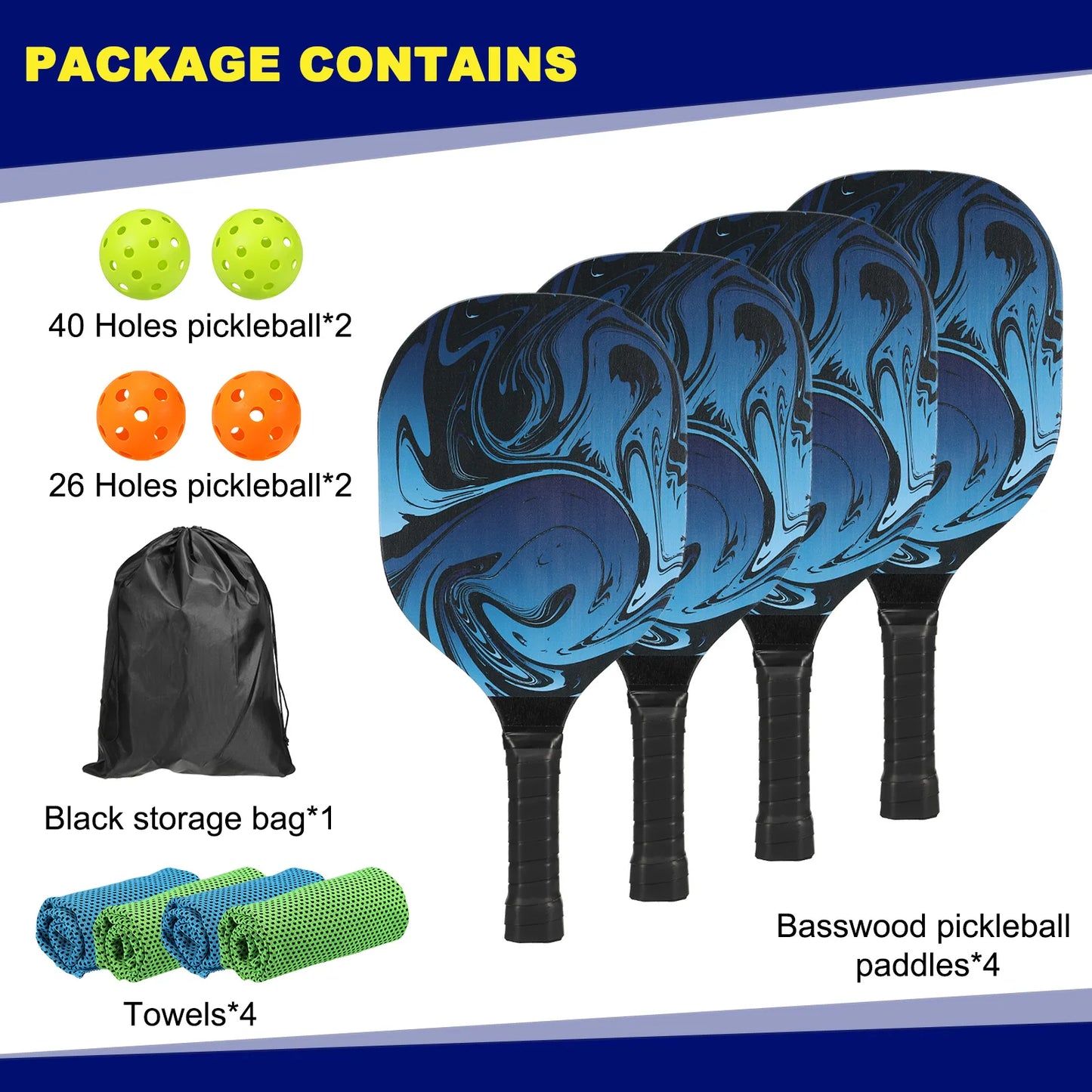 Hign Concerned Chemical Pickleball Paddle Set With Rackets - Wellness Outdoor Gear