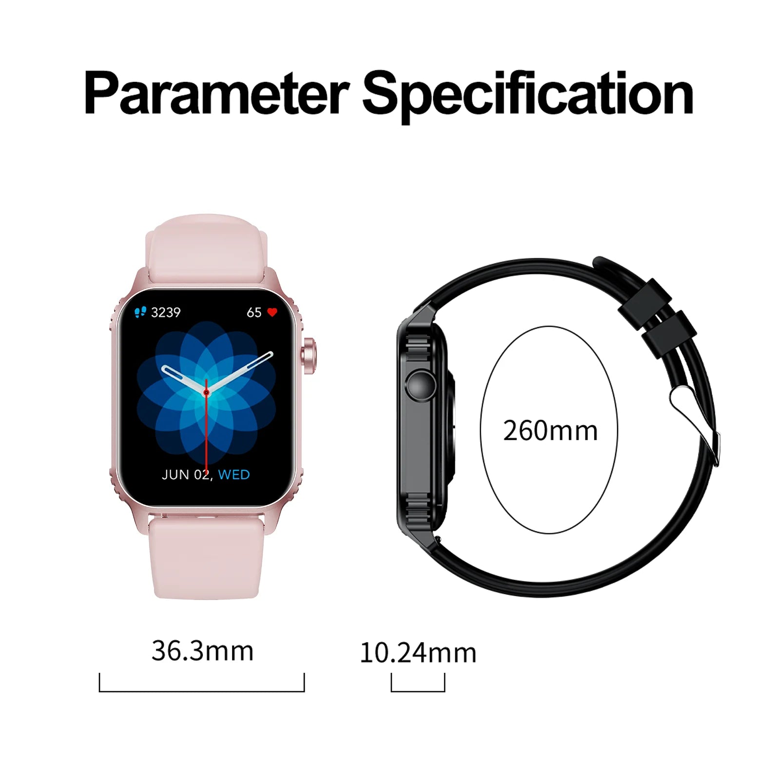 TG08 Smart Watch 1.85 Inch Waterproof Fitness Tracker With Call Function and 100 Sport Modes - Wellness Outdoor Gear