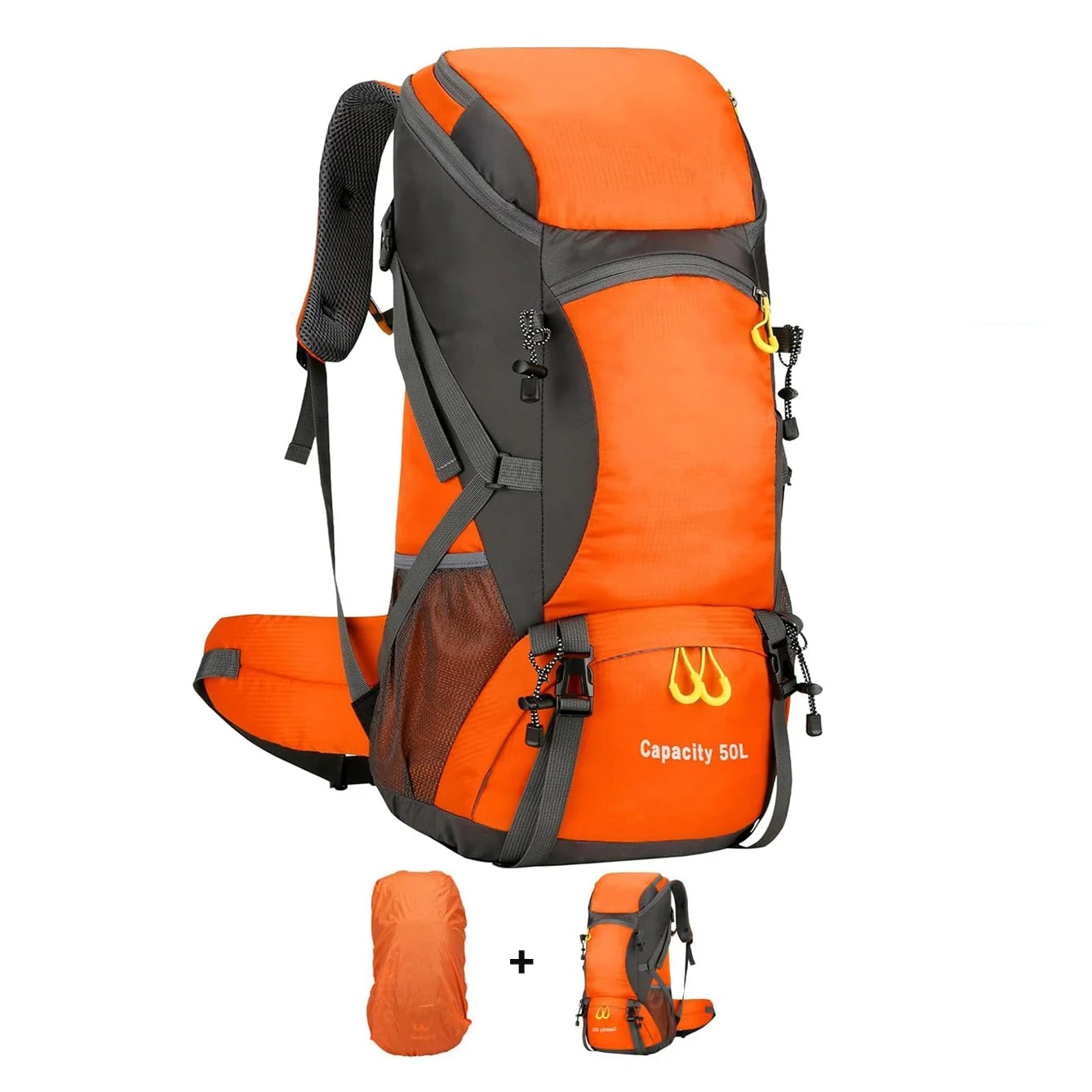 Waterproof 50L Hiking Backpack Lightweight Travel Pack with Rain Cover for Outdoor Adventures - Wellness Outdoor Gear