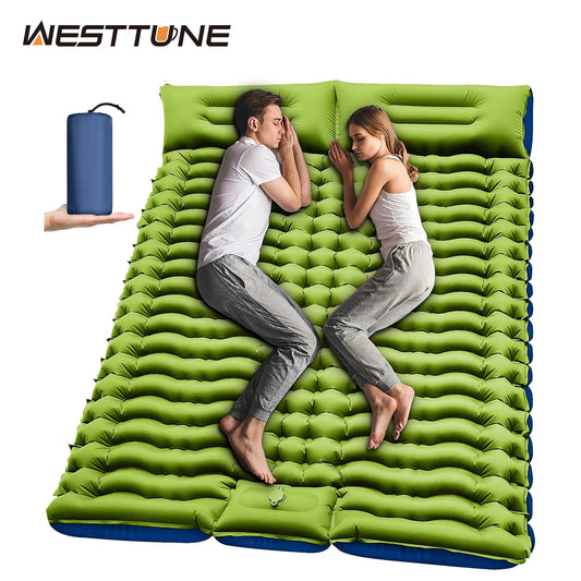 West Tune Double Sleeping Pad With Pillow Built In Pump - Wellness Outdoor Gear