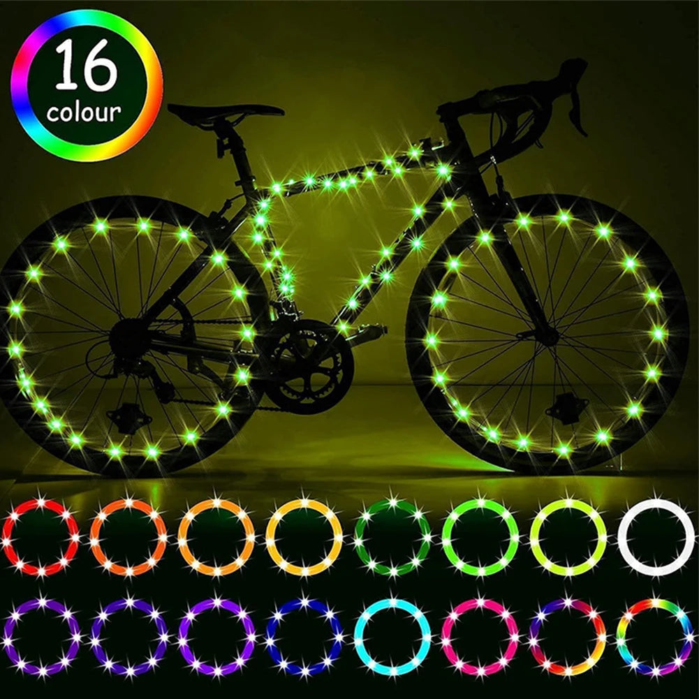 LED Bike Wheel Lights with Remote Control for Safety and Style Cycling Accessories - Wellness Outdoor Gear