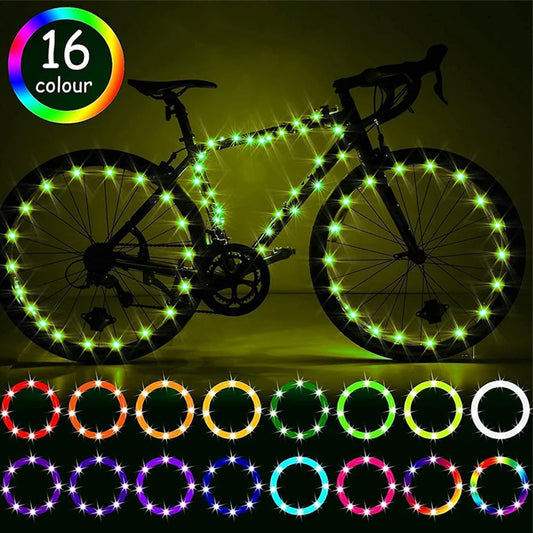 LED Bike Wheel Lights with Remote Control for Safety and Style Cycling Accessories - Wellness Outdoor Gear