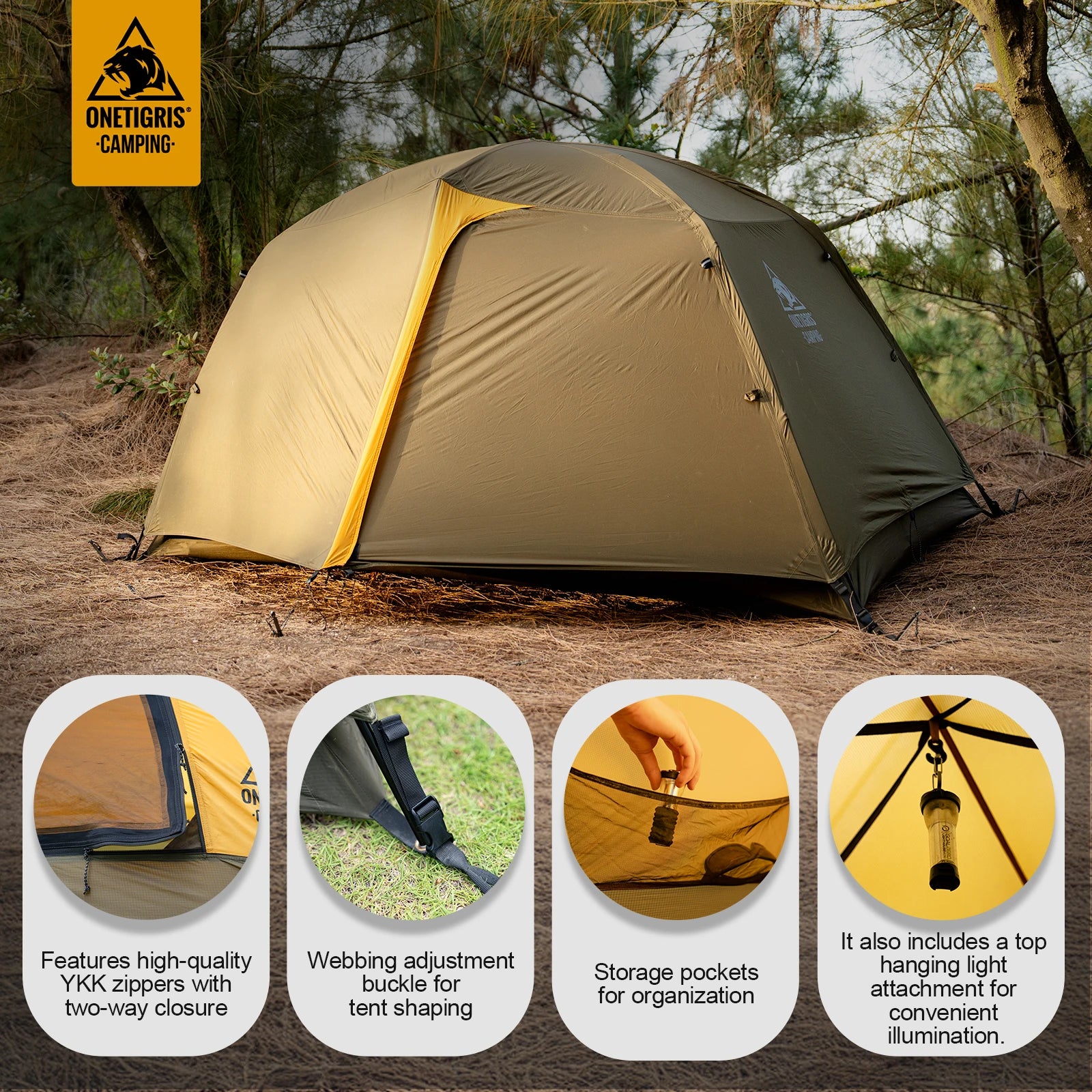 OneTigris Stella AllSeason 2 Person CampingAdventure Tent Waterproof Outdoor Gear - Wellness Outdoor Gear