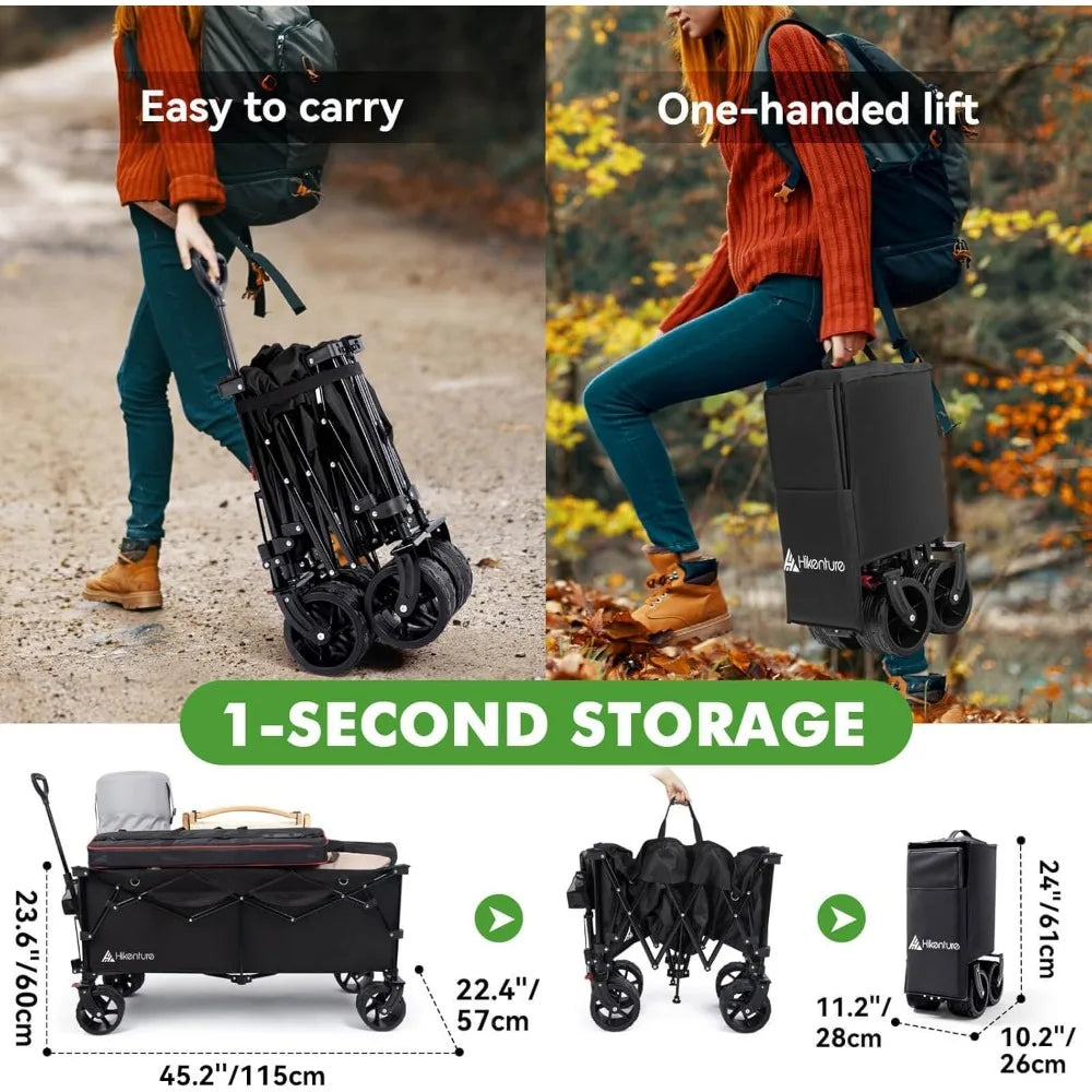 Extended Collapsible Wagon 500 LBS Heavy Duty Beach Cart - Wellness Outdoor Gear