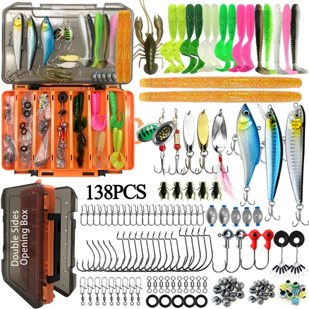 APWIKOGER Fishing Lure Set Soft And Hard Bait Kit Complete - Wellness Outdoor Gear