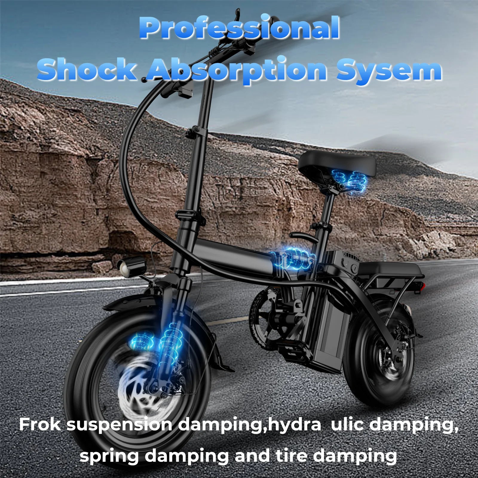 Lelekuai 500W Folding Electric Bike 20 MPH 48V Battery - Wellness Outdoor Gear