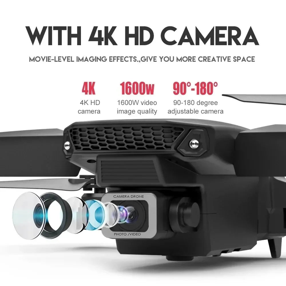 E88Pro 4K RC Drone With 1080P Dual HD Camera And 3 Batteries For Aerial Photography - Wellness Outdoor Gear