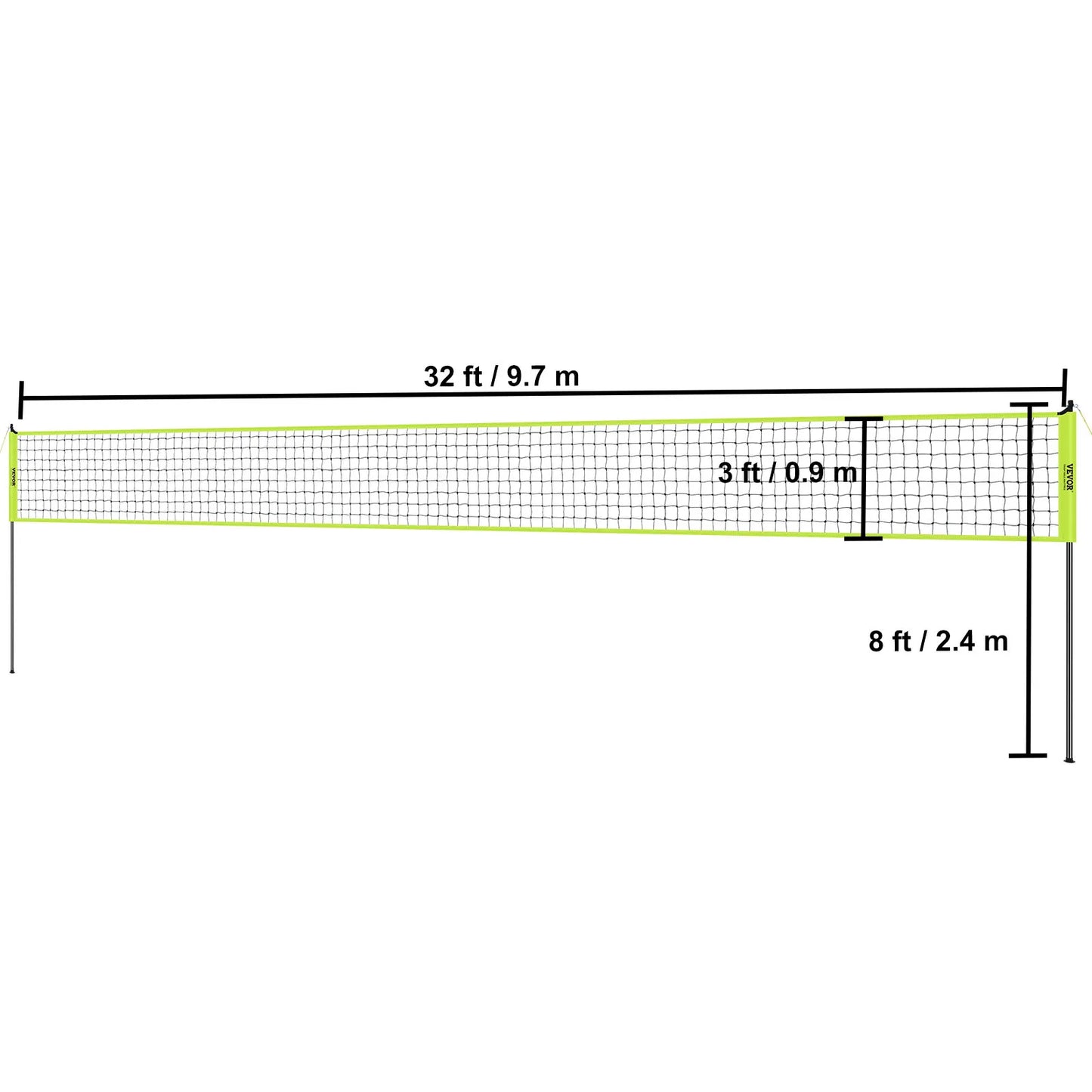 Portable Adjustable Volleyball Net System with Steel Poles and Carrying Bag for Outdoor Fun - Wellness Outdoor Gear